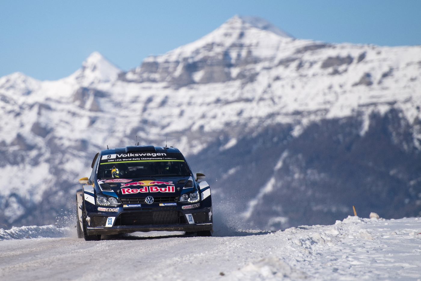 Andreas Mikkelsen (NOR) competes during the FIA World Rally Championship 2016 in Monte Carlo, Monaco on January 23, 2016