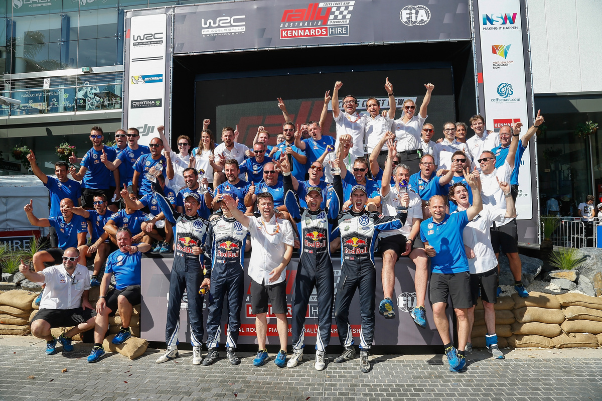 Julien Ingrassia (F), Sébastien Ogier (F),  Anders Jæger (NOR), Andreas Mikkelsen (NOR) Volkswagen Polo R WRC (2016) WRC Rally Australia 2016 Photo: Toni Welam